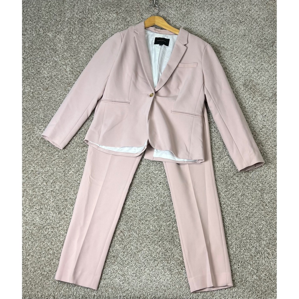 Banana Republic Ryan Pant Suit Blush Pink Petite Blazer 12P Pants 6P Set